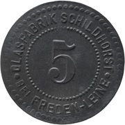 5 Pfennig - Freden am Leine Glasfabrik Schildhorst obverse image