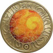 5 Dollars - Elizabeth II 4th Portrait - Planetary Coins - The Sun reverse image