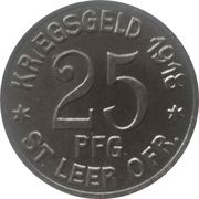 25 Pfennig - Leer in Ostfriesland, Germany, 1918 reverse image