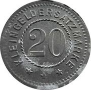20 Pfennig - Braubach Blei- and Silberhütte, Germany,  reverse image