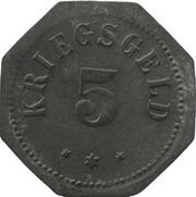 5 Pfennig - Camberg, Germany, 1917 reverse image