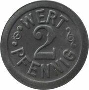 2 Pfennig - Grossauheim von Arnim'sches Eisenw. Marienhütte, Germany,  reverse image