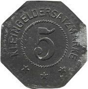 5 Pfennig - Grossauheim Fahrzeugfabrik, Germany,  reverse image