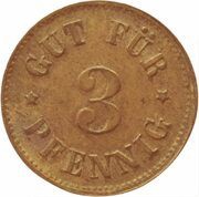 3 Pfennig - Hanau Heinr. and Aug. Brüning reverse image