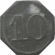 10 Pfennig - Hanau Heinr. and Aug. Brüning, Germany,  reverse image