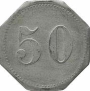 50 Pfennig - Hanau Heinr. and Aug. Brüning, Germany,  reverse image