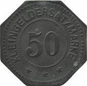 50 Pfennig - Hersfeld, Germany,  reverse image