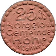 25 Pfennig - Höhr obverse image