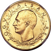 100 Franga Ari - Zog I Prova obverse image
