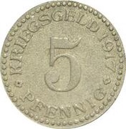 5 Pfennig - Cassel, Germany, 1917 reverse image