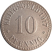 10 Pfennig - Cassel, Germany, 1917 reverse image