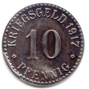 10 Pfennig - Cassel, Germany, 1917 reverse image