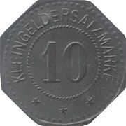 10 Pfennig - Melsungen, Germany, 1917 reverse image