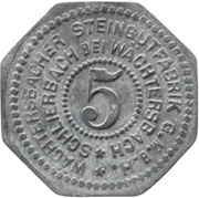 5 Pfennig - Schlierbach Wächtersbacher Steingutfabrik G.M.B.H. obverse image