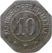 10 Pfennig - Schmalkalden Gebr. Knauf Werkzeugfabrik, Germany,  reverse image