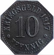 10 Pfennig - Wiesbaden, Germany, 1917 reverse image