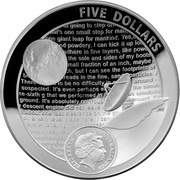 5 Dollars - Elizabeth II 4th Portrait - Moon Landing 50th Anniversary - Silver Domed obverse image