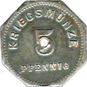 5 Pfennig - Bensheim, Germany, 1917 reverse image