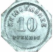 10 Pfennig - Bensheim, Germany, 1917 reverse image