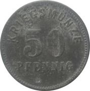 50 Pfennig - Bensheim, Germany, 1917 reverse image
