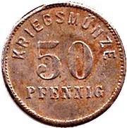 50 Pfennig - Bensheim, Germany, 1917 reverse image