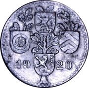 10 Pfennig - Dieburg, Germany, 1920 reverse image