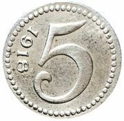 5 Pfennig - Mainz, Germany, 1918 reverse image