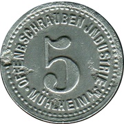 5 Pfennig - Mühlheim am Main Schrauben Industrie obverse image