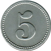 5 Pfennig - Mühlheim am Main Schrauben Industrie, Germany,  reverse image