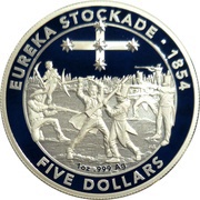 5 Dollars - Elizabeth II 4th Portrait - The Eureka Stockade, Australia, 2019 reverse image