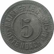 5 Pfennig - Offenbach Mainwerke G.m.b.H., Germany,  reverse image