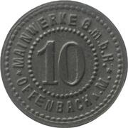 10 Pfennig - Offenbach Mainwerke G.m.b.H., Germany,  reverse image