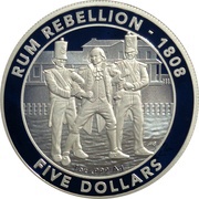 5 Dollars - Elizabeth II 4th Portrait - The Rum Rebellion, Australia, 2019 reverse image