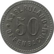 50 Pfennig - Offenbach Karl Ruland, Germany,  reverse image