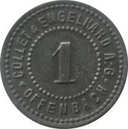 1 Pfennig - Offenbach Collet and Engelhard A.G. obverse image