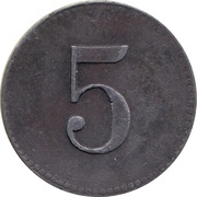5 Pfennig - Offstein Zuckerfabrik, Germany,  reverse image