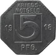 5 Pfennig - Hechingen, Germany, 1918 reverse image