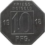 10 Pfennig - Hechingen, Germany, 1918 reverse image