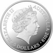 5 Dollars - Elizabeth II 4th Portrait - Bottlenose Dolphin - High Relief obverse image