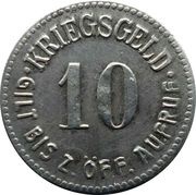 10 Pfennig - Glatz, Germany, 1920 reverse image