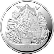 5 Dollars - Elizabeth II 4th Portrait - Centenary of the Treaty of Versailles - Silver Proof, Australia, 2019 reverse image