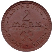 2 Mark - Waldenburg / Schlesien, Germany, 1922 reverse image