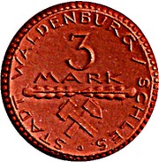 3 Mark - Waldenburg / Schlesien, Germany, 1922 reverse image