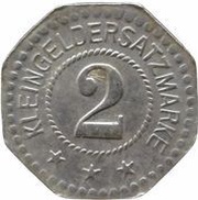 2 Pfennig - Rostock Gustav Zeeck, Germany,  reverse image