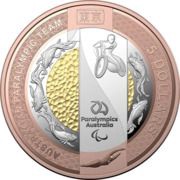 5 Dollars - Elizabeth II 6th Portrait - Australian Paralympic Team reverse image