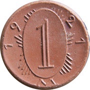 1 Mark - Gollnow, Germany, 1921 reverse image