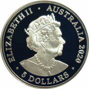 5 Dollars - Elizabeth II 6th Portrait - Spinner Dolphin - High Relief obverse image