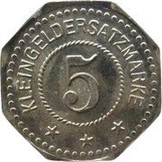 5 Pfennig - Neustettin W. Angermann, Germany,  reverse image