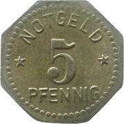5 Pfennig - Rügenwalde, Germany,  reverse image
