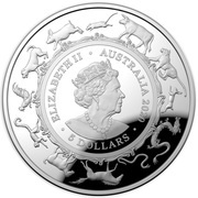 5 Dollars - Elizabeth II 6th Portrait - Year of the Rat; Domed obverse image